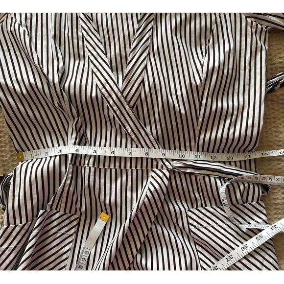 Diane Von Furstenberg Striped Wrap Dress 100% Cotton Size 6 - Picture 7 of 7